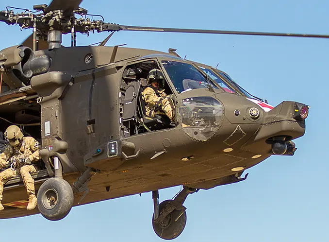 Lisa mounted on the gimbal of a medical helicopter